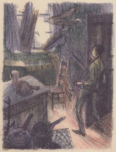 Scène uit De onzichtbare man: raam breken, 1953