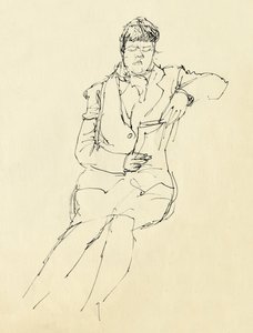Zittende vrouw die leest, 1953 door Shirley Markham
