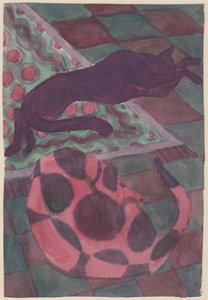 Slapende hond en kat, ca. 1951