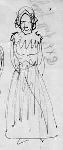 Vrouw in Periodekostuum, ca. 1950