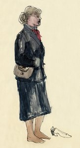 Vrouw op kousenvoeten, 1953