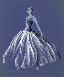 Vrouw in Strapless Baljurk, ca. 1952 door Shirley Markham