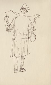 Vrouw die een krant leest, ca. 1950 door Shirley Markham