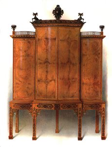 Amboyna en rozenhouten kabinet, 1906