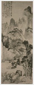 Landschap voor Yongweng, Qing-dynastie, ca. 1687-90 (inkt op papier) door Shitao Daoji