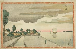 Susaki, uit de serie "Nieuwe Perspectief Prenten" door Shotei Hokuju