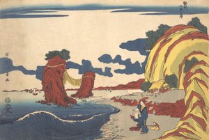 Uitzicht op Futami Strand bij Ise, begin 19e eeuw door Shotei Hokuju