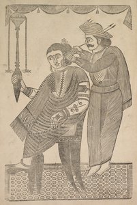Een barbier reinigt het oor van een courtisane door Shri Gobinda Chandra Roy