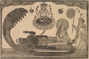 Anantasayan (Vishnu liggend op slang Ananta)
