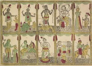 Das Avataras, Tien incarnaties van Vishnu, 1800s door Shri Gobinda Chandra Roy