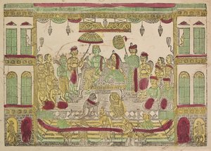 Rama en Sita in het Koninklijk Paleis door Shri Gobinda Chandra Roy