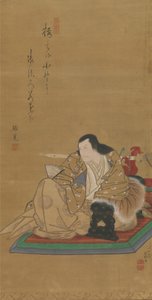Portret van de acteur Arashi Rikan I, ca. 1812 door Shunkosai Hokushu