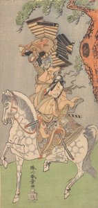 Ichikawa Danjuro V als een krijger op een schimmel, 1771