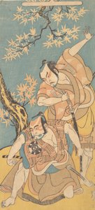 Scène uit het drama Otokoyama Yunzei Kurabe, 12e maand, 1768 door Shunsho