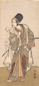 Staande figuur van een acteur van de Ichikawa-familie, waarschijnlijk Danjuro IV door Shunsho