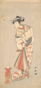 De Acteur Ichikawa Danjuro V in de Rol van een Vrouw, 1772 door Shunsho
