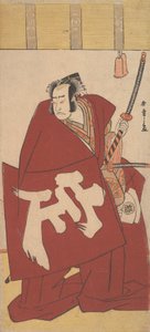 De Acteur Onoe Matsusuke in Shibaraku in Dieprode Gewaden, circa 1781 door Shunsho