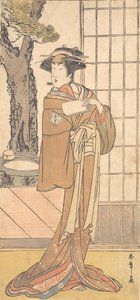 De acteur Segawa Kikunojo de Derde als een Oiran, ca. 1780 door Shunsho