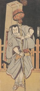 De eerste Nakamura Nakazo als een Rokuju-rokubu staand in de nacht door Shunsho
