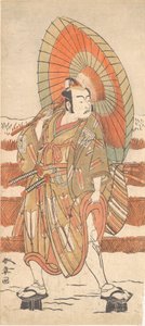 De tweede Ichikawa Yaozo als een samoerai die in de sneeuw staat, waarschijnlijk 1774 door Shunsho