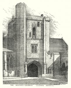 De Beaufort Gateway, S Cross Hospital (gravure) door Sidney Heath