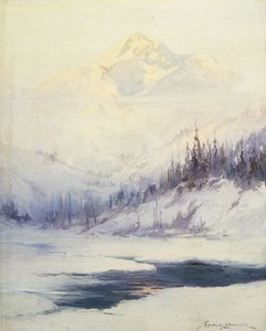 Winterochtend, Mount McKinley, Alaska door Sidney Laurence