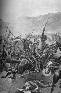 De Mexicaanse lansiers vielen de Illinois-soldaten aan, 1902