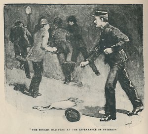 De ruwe mannen waren gevlucht bij de verschijning van Peterson, 1892 door Sidney Paget
