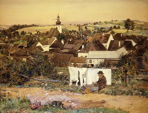 Oberosterreichisches Dorf (Opper-Oostenrijks dorp) door Sidonie Springer