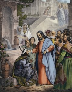 Jezus geeft een blinde het zicht terug door Siegfried Detler Bendixen