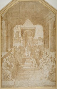Aeneas Piccolomini kust de slipper van Paus Eugenius, naar Pinturicchio