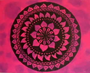Mandala in roze en paars door Sil A
