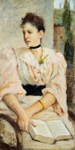 Portret van Paola Bandini door Silvestro Lega