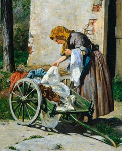 Wasvrouwen bij Florence door Silvestro Lega