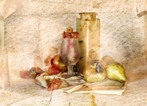 Vintage fruitstilleven door Silvia Simonato