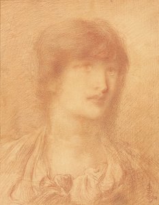 Hoofd van een jong meisje, 1890 door Simeon Solomon