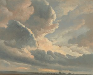 Studie van Wolken met een Zonsondergang nabij Rome door Simon Alexandre Clément Denis