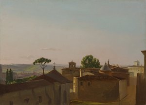 Uitzicht op de Quirinaalheuvel, Rome, 1800 door Simon Alexandre Clément Denis