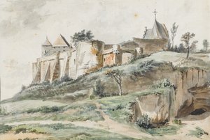 Vue du château de Keizersberg, Leuven, 1782 door Simon Alexandre Clément Denis