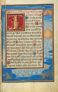 Rand mit der Anbetung des Namens Jesu door Simon Bening