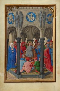 Jezus onder de artsen door Simon Bening