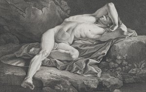 Studie van Mannelijk Naakt door Simon Charles Miger