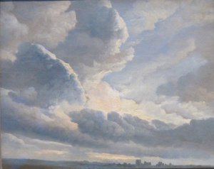 Studie van wolken met zonsondergang bij Rome door Simon Denis