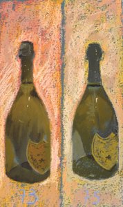 Champagne Moet Dom Perignon, 2016 (pastel op papier)