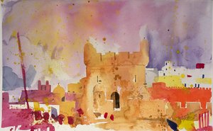Fort en Medina (aquarel op papier)