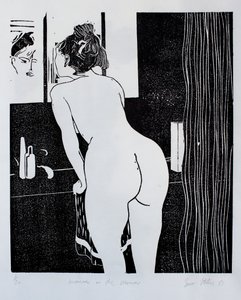 Vrouw in de spiegel door Simon Fletcher