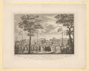 Afscheid van Willem V en echtgenote aan de Buiten Amstel, 1768