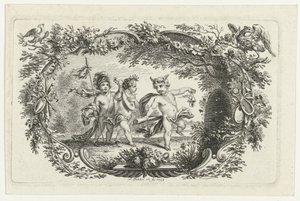 Drie putti bij een bijenkorf