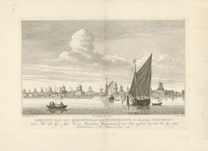 Gezicht op de Biesbosch en de Noordendijk bij Dordrecht
