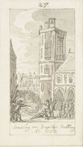 Het sneuvelen van Kapitein Herman van der Helling, 23 november 1577 door Simon Fokke